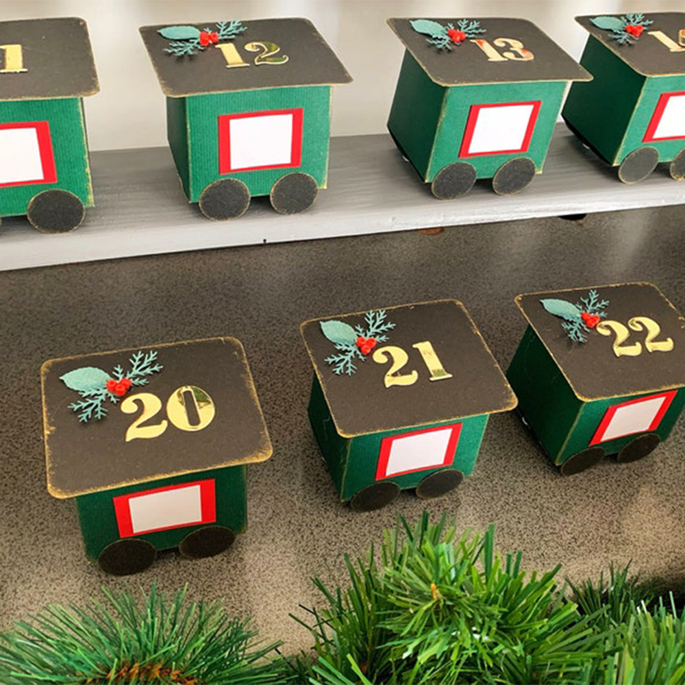 DIY Advent calendar kit Train - green