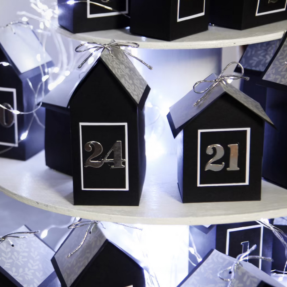 DIY Advent calendar kit Christmas village - black