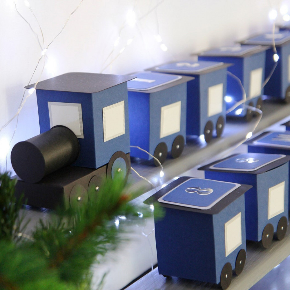 DIY Advent calendar kit Train - blue