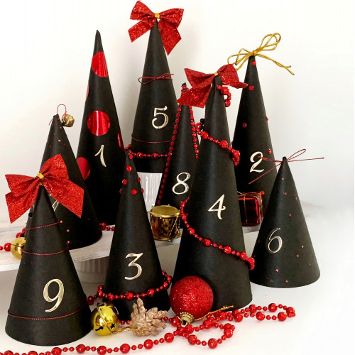 DIY Advent calendar kit - Christmas Trees red 31