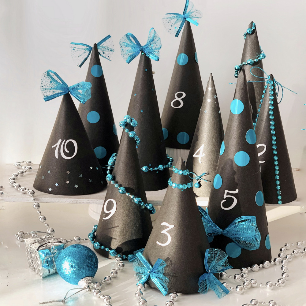 DIY Advent calendar kit - Christmas Trees turquoise 31