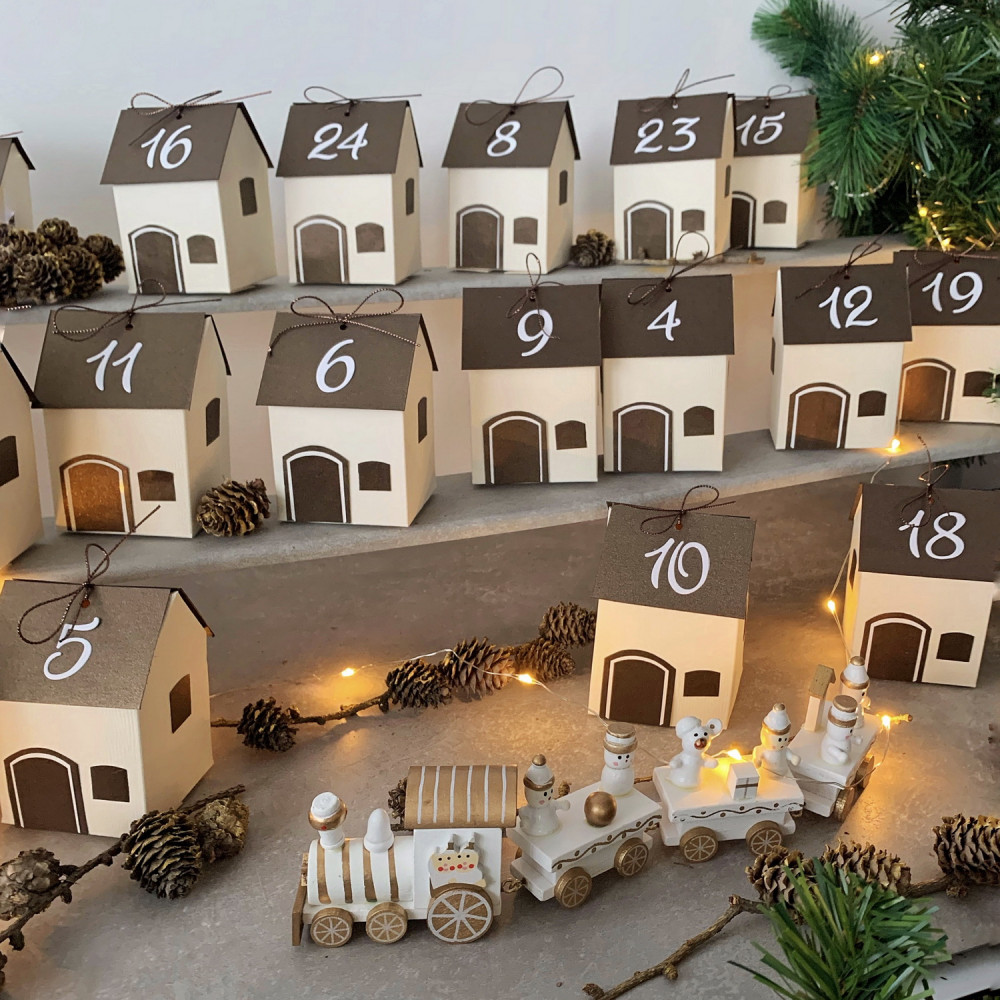 DIY Advent calendar kit Christmas village 12-24