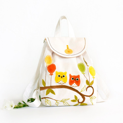 Applique backpack. Collection Owls 