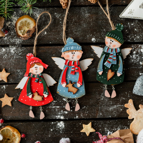 Christmas tree decoration, wooden ornaments - Christmas angels