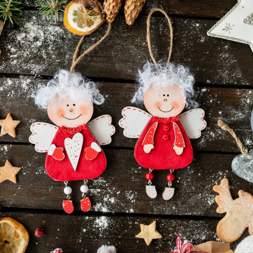 Wooden Christmas Ornaments 2 - 2 angels