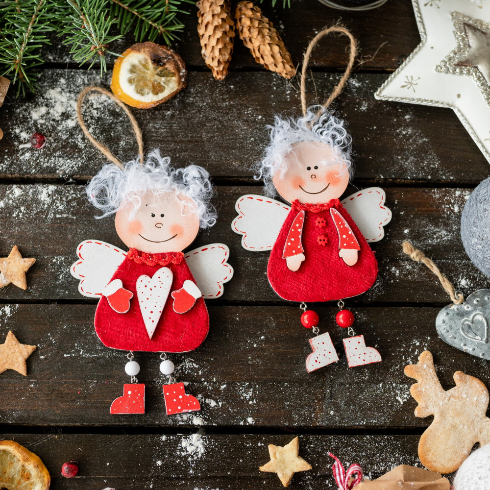 Wooden Christmas Ornaments 1 - 2 angels
