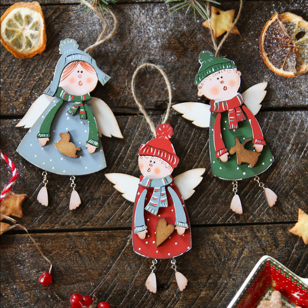Christmas tree decoration, wooden ornaments - Christmas angels