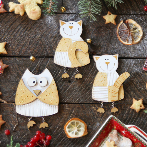 Christmas wooden ornaments - Wooden Animals