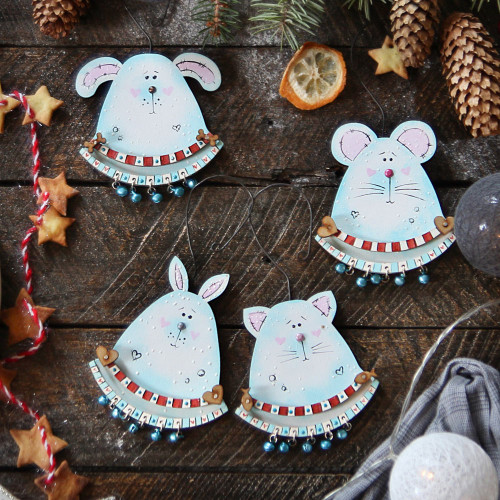 Christmas wooden ornaments - Cute Animals