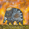 Elephants oil painting - Style 3